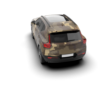 modern küçük araba kendi tasarımınız için kırpma yolu ile beyaz arka planda izole