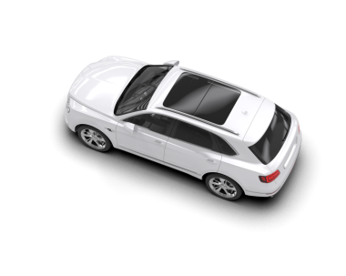 Beyaz lüks araba arka planda izole edilmiş. 3d illüstrasyon