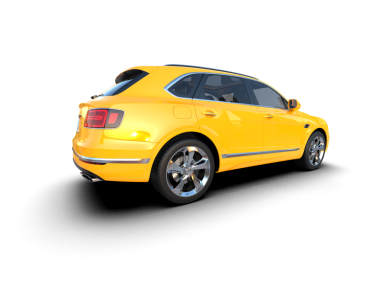 uzun gölgeli modern sarı araba.