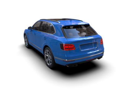 Siyah arka planı olan mavi lüks bir araba. 3d oluşturma