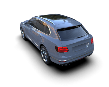 Modern araba arka planda izole edilmiş. 3D görüntüleme - illüstrasyon