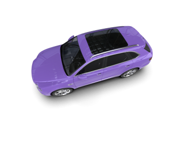 Modern mor araba beyaz üzerinde