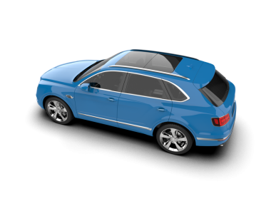 Gerçekçi mavi araba. Beyaz arka planda izole edilmiş. 3d oluşturma.