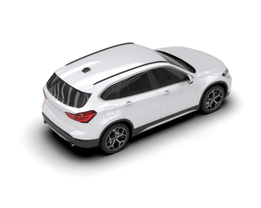 Beyaz arka planı olan modern beyaz bir araba. Yan görünüş. 3 Boyutlu Hazırlama