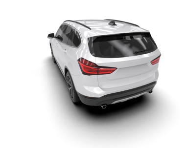 Beyaz arka planda gerçekçi modern bir araba. 3d illüstrasyon.