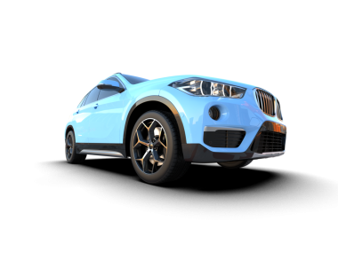 Beyaz arkaplandaki araba, 3 boyutlu görüntüleme.