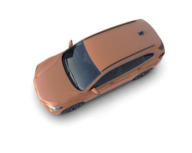 Beyaz arka planda izole edilmiş modern bir arabanın 3 boyutlu görüntüsü