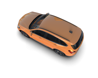 Siyah arka planda modern bir arabanın 3 boyutlu görüntüsü