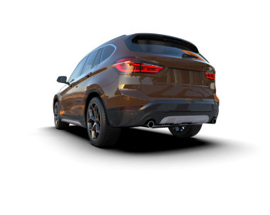 Modern araba arka planda izole edilmiş. 3D görüntüleme - illüstrasyon