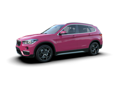 Siyah çizgili pembe bir araba. 3d oluşturma