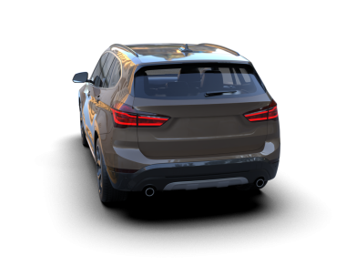 Modern araba arka planda izole edilmiş. 3D görüntüleme - illüstrasyon