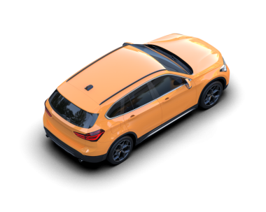 turuncu modern araba - 3 boyutlu illüstrasyon