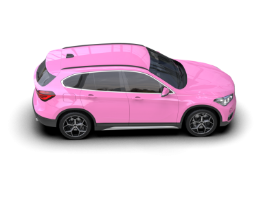 Siyah arka planı olan pembe bir araba..