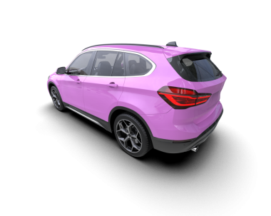 Pembe arka planı olan modern pembe cip. 3 boyutlu.