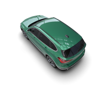 yeşil araba beyaz arkaplanda izole edildi