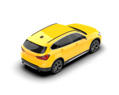 beyaz arka planda modern sarı araba