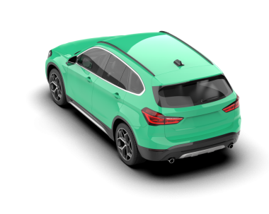 yeşil modern SUV arabası beyaz sırtında izole edilmiş.