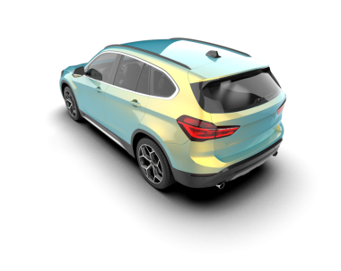 Gri arka planda modern kompakt araba. 3d oluşturma