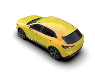 Modern araba beyazda izole edilmiş. 3D görüntüleme - illüstrasyon