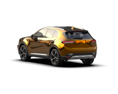 Kesme yolu olan karanlık bir yüzeyde modern bir araba. 3d oluşturma