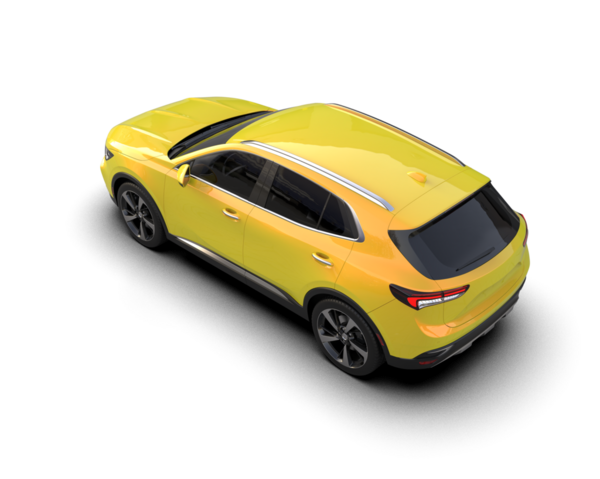 Modern araba beyazda izole edilmiş. 3D görüntüleme - illüstrasyon