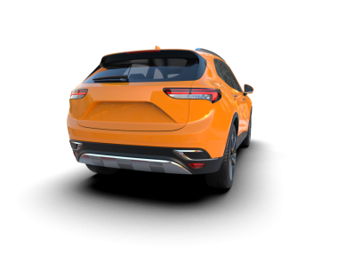 Modern SUV beyaz arka planda izole edildi. 3d oluşturma