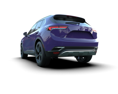 Karanlık bir geçmişi olan modern bir cip. 3d illüstrasyon.