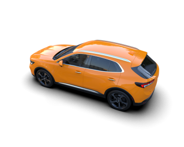 modern turuncu araba beyaz üzerine izole edilmiş