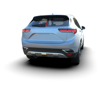 Modern araba arka planda izole edilmiş. 3D görüntüleme - illüstrasyon