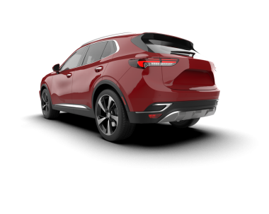 Beyaz arka plan üzerinde kırmızı Suv