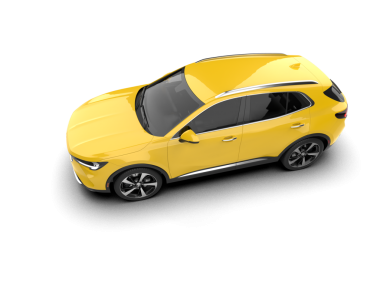 Beyaz arka planda modern bir araba. 3d oluşturma