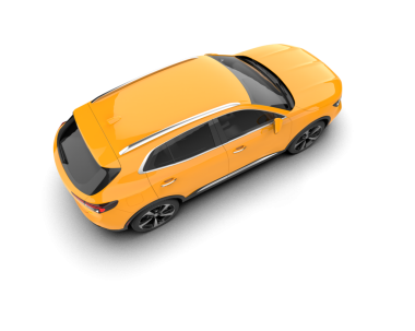 Beyaz bir arka plan üzerinde izole sarı spor araba