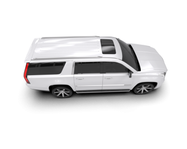 Araba arka planda izole. 3D illüstrasyon - yüksek teknolojili araba - arka görünüm