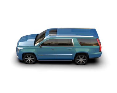 Şehir arabası olan mavi bir minivan. 3d illüstrasyon