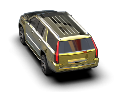 Siyah arka planda izole edilmiş lüks bir araba. 3d illüstrasyon