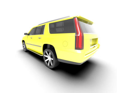 Beyaz arka planda izole edilmiş sarı lüks araba