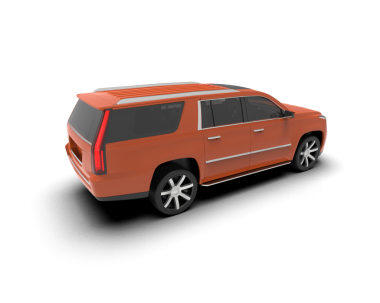 Beyaz arkaplandaki bir arabanın 3 boyutlu canlandırması