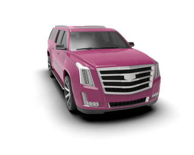 Uzun gölgeli pembe lüks bir araba. 3d oluşturma