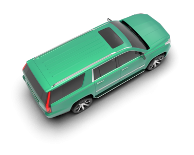 Beyaz arkaplanda izole edilmiş yeşil bir arabanın 3 boyutlu görüntüsü