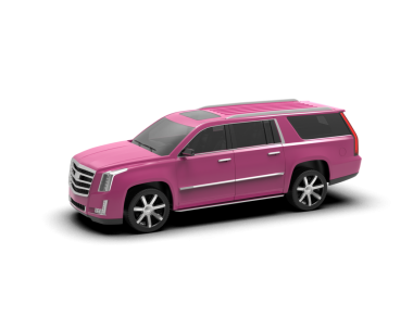 Beyaz arka planda izole edilmiş 3 boyutlu pembe bir pikap.