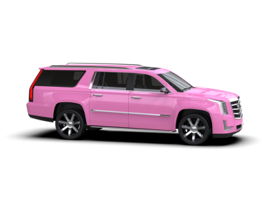 Pembe, lüks bir araba. 3d illüstrasyon