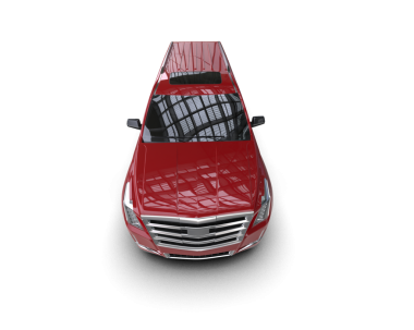 Kırmızı araba siyah arka planda izole edildi. 3d oluşturma.