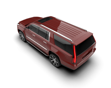 Siyah arkaplanda izole edilmiş kırmızı bir cipin 3 boyutlu görüntülemesi