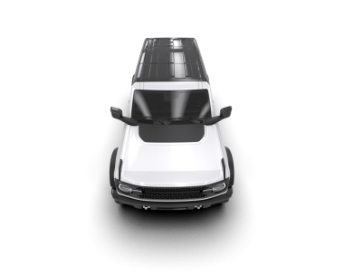 Siyah arka planda beyaz araba 3 boyutlu illüstrasyon