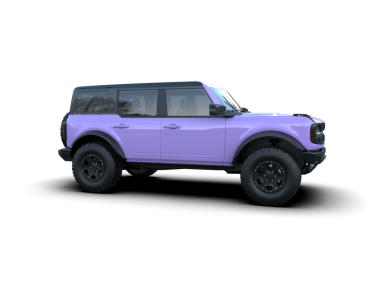 Siyah arka planda mor bir araba..