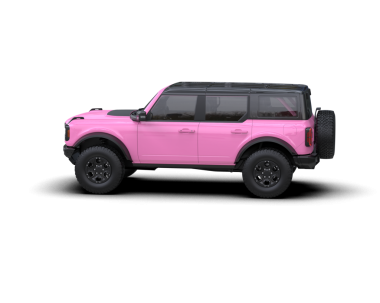 Siyah arka planda pembe bir cip. 3d oluşturma.