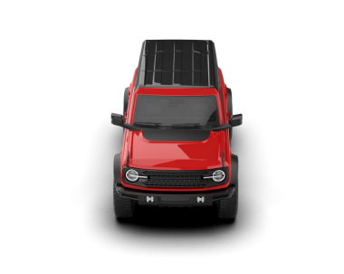 Koyu arkaplanda kırmızı bir kamyonetin üç boyutlu resmi. 3d oluşturma.