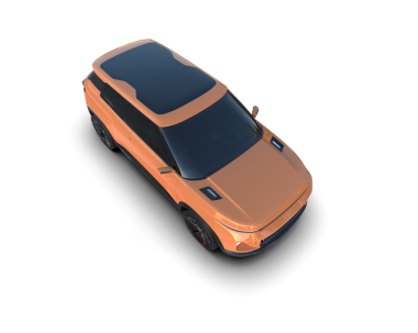 Siyah arka planda bir araba. 3d oluşturma.