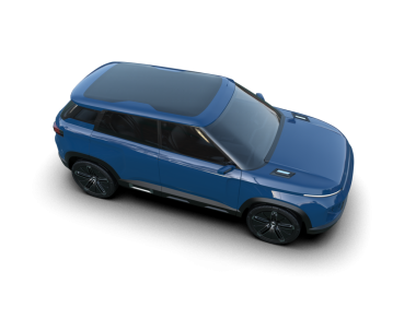 Siyah stüdyo arka planında daha az markalı bir SUV görüntüsü var.