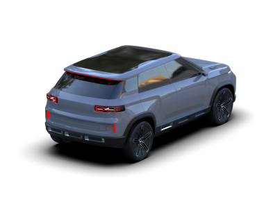 Beyaz arka planda bir araba. 3d oluşturma.